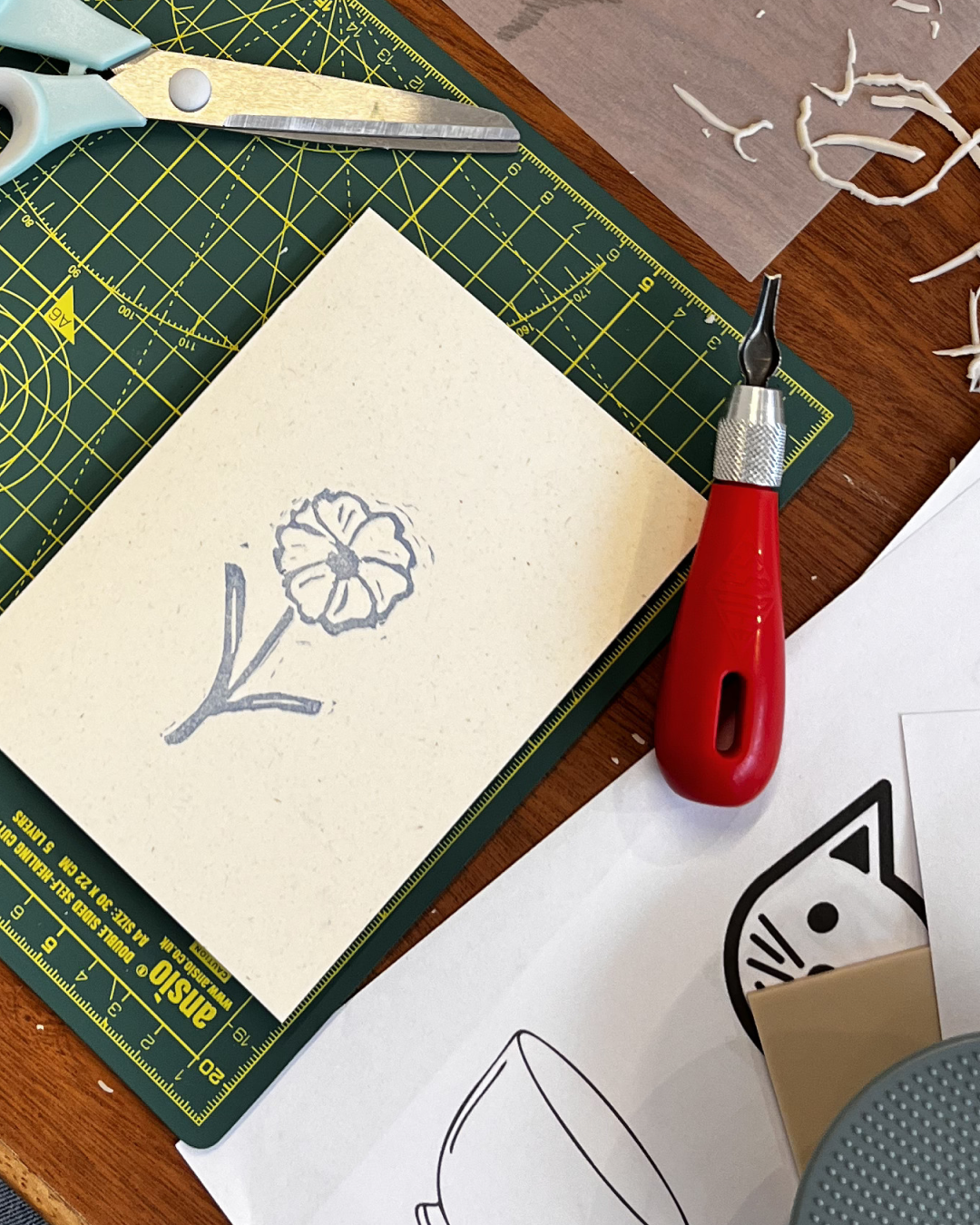 SE London Hither Green |  Linoprint Workshop: Print Your Own Greeting Cards